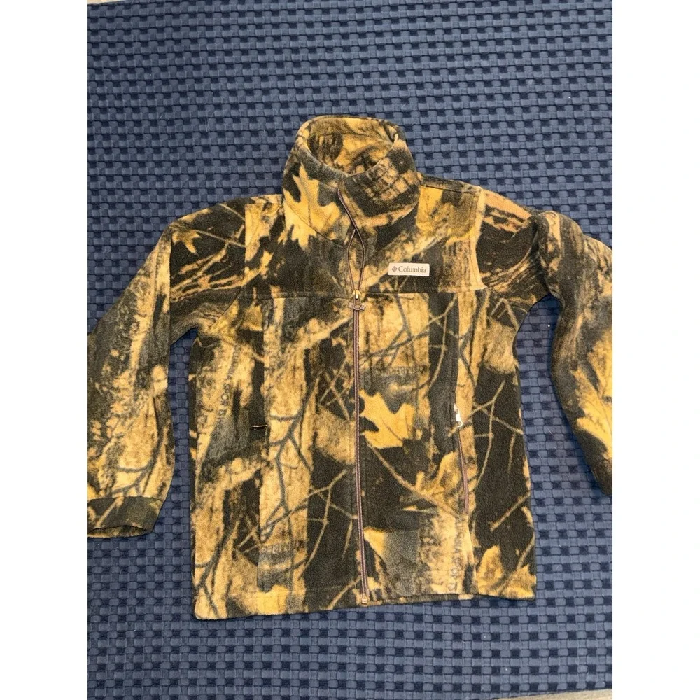 Columbia Boys Fleece Jacket Zing III Timberwolf Camouflaged Printed Size Small 8